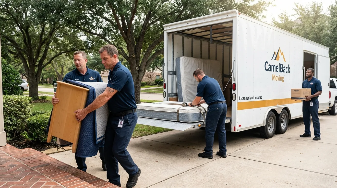 Crew loading residential truck for cross-state move from Loudon, TN