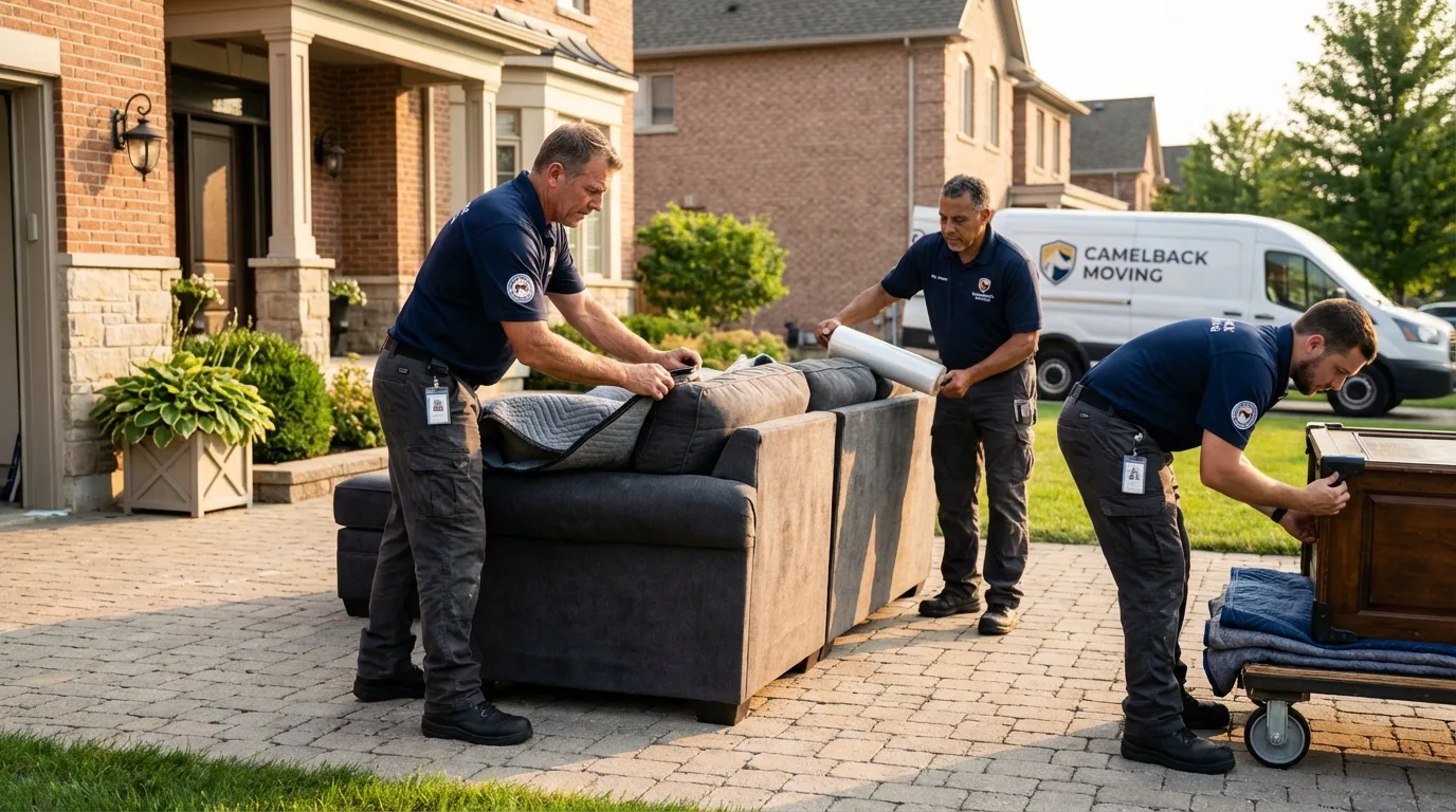 Large estate moving crew wrapping furniture in Loudon, TN